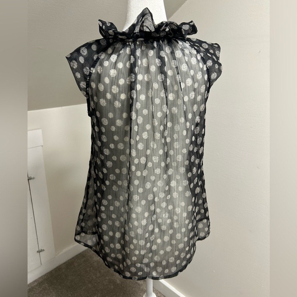 Polka Dot Ruffle Blouse - Picture 2 of 3